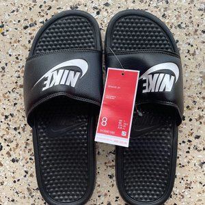 Nike Shoes | Size 8 - Nike Benassi JDI | Color: Black/White | Size: 8 | Downundergoods's Closet